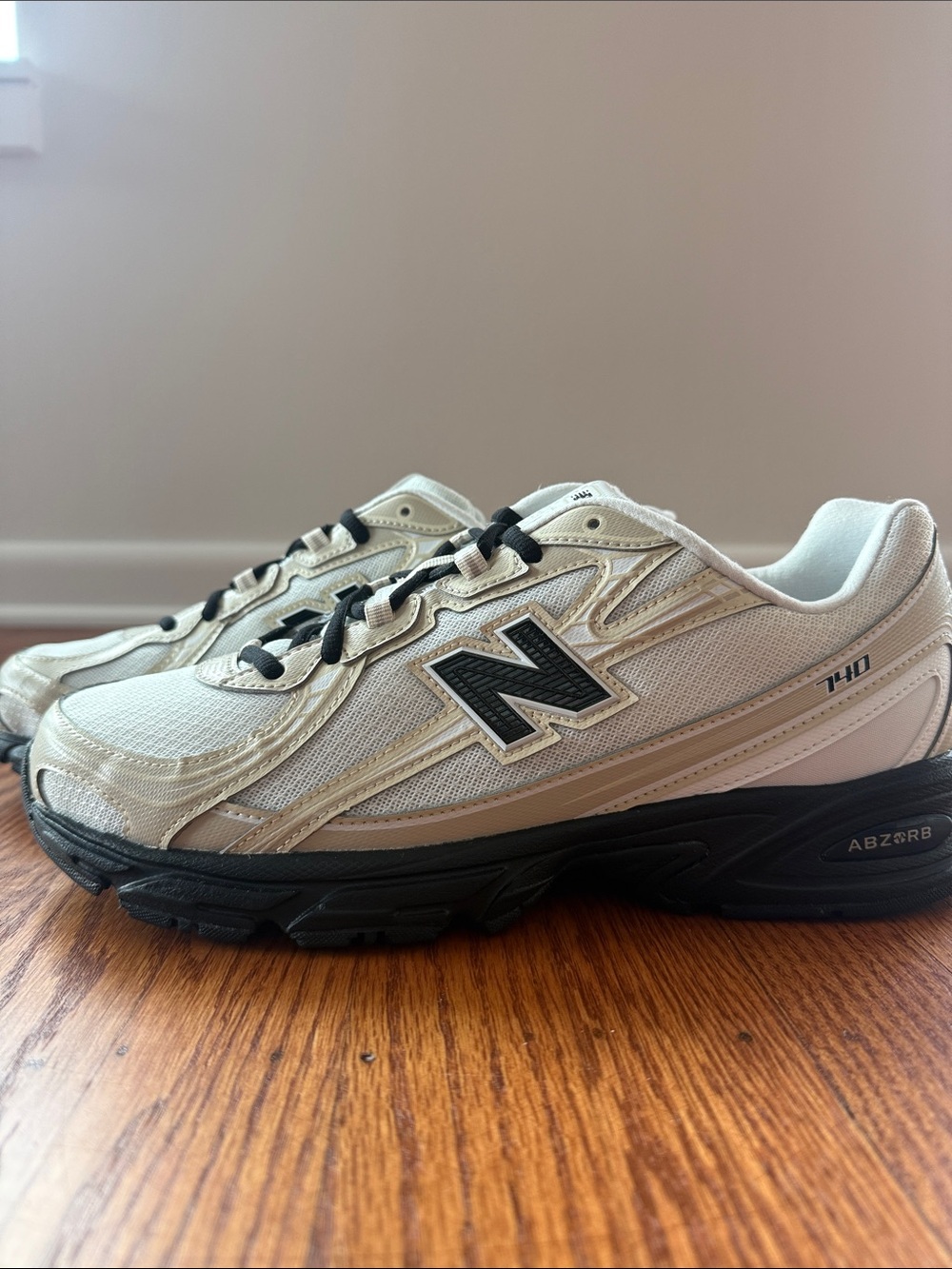 New Balance Men’s 740 Sneakers in Cream with Black Soles
